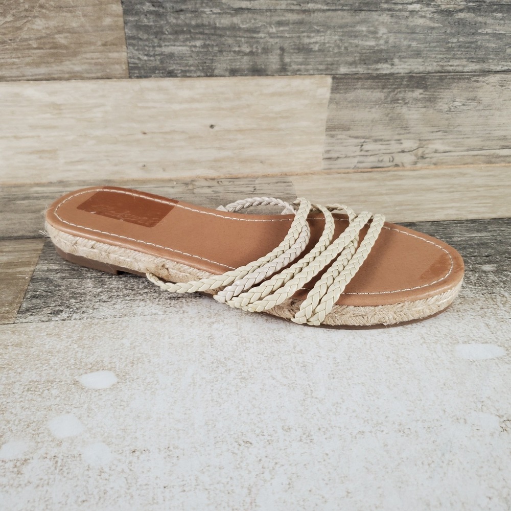 Madewell Bobbi Espadrille Womens Slide Sz 8 Comfort Alabaster Slip On Open Toe